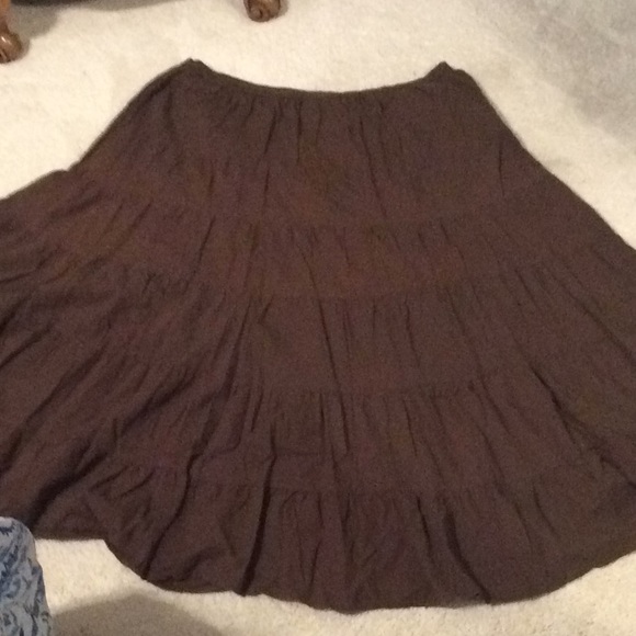 cotton tiered maxi skirt